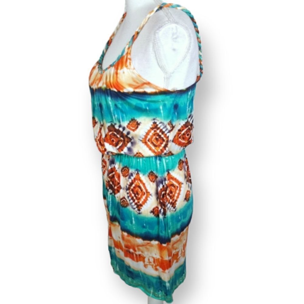 SOPRANO TURQUOISE & ORANGE DRESS SZ.M EUC - Picture 5 of 8